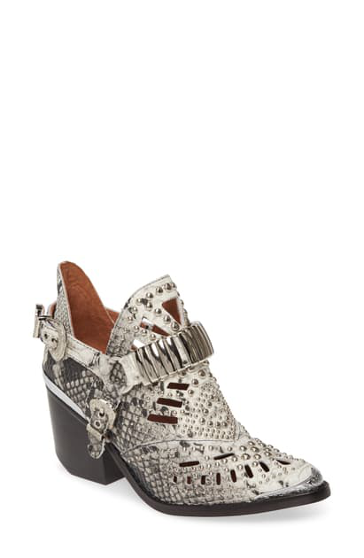 jeffrey campbell snake print booties