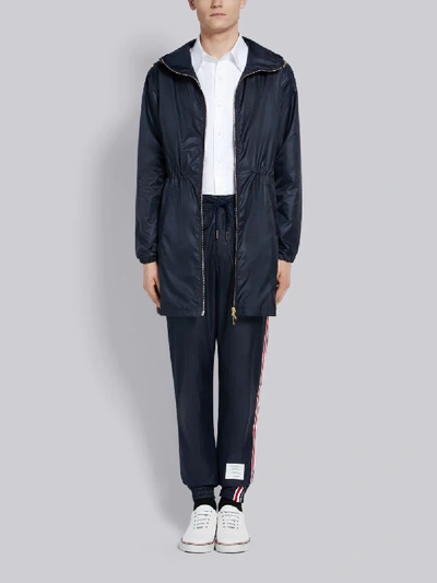 Shop Thom Browne Rwb Stripe Coat In Blue