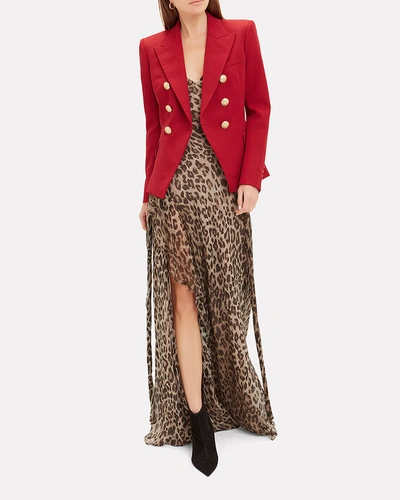 Shop Balmain Classic Double-breasted Red Blazer