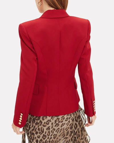 Shop Balmain Classic Double-breasted Red Blazer