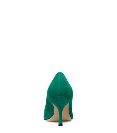 Shop Stuart Weitzman The Kelsey Flat In Emerald Suede