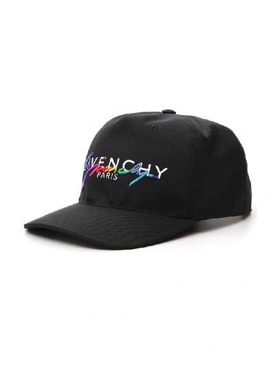 Shop Givenchy Logo Signature Baseball Cap In Black