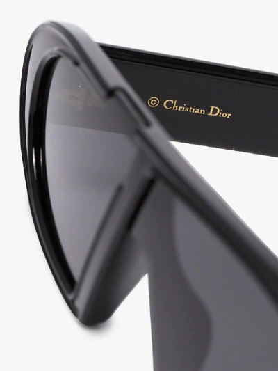 Shop Dior Black Oblique Curve Sunglasses