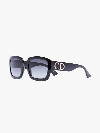 Shop Dior Black Square Frame Sunglasses