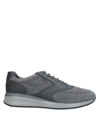 Shop Geox Man Sneakers Grey Size 7 Textile Fibers, Soft Leather