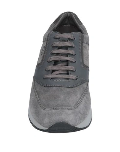 Shop Geox Man Sneakers Grey Size 7 Textile Fibers, Soft Leather
