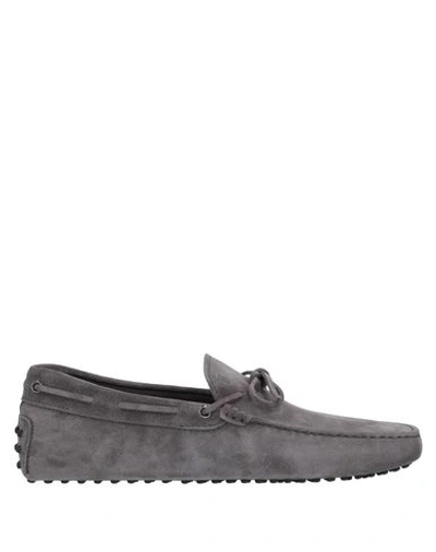 Shop Tod's Loafers In Light Grey