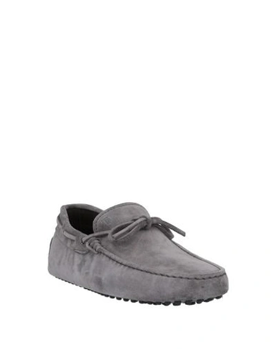 Shop Tod's Loafers In Light Grey