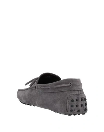 Tod's Suede Leather Loafers In Light Grey