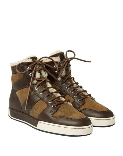 Shop Ralph Lauren Sneakers In Brown