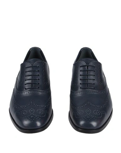 Shop Tod's Man Lace-up Shoes Midnight Blue Size 9 Soft Leather