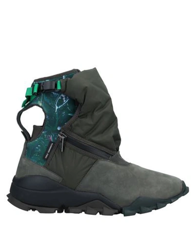 Shop Y-3 Ankle Boots In Military Green