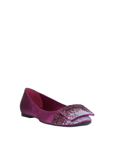 Roger Vivier Ballet Flats In Mauve