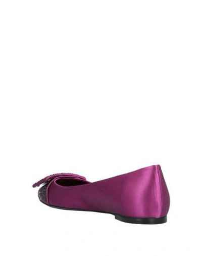 Roger Vivier Ballet Flats In Mauve