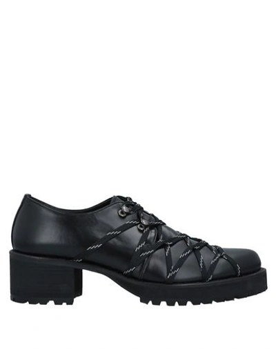 Shop Yohji Yamamoto Laced Shoes In Black