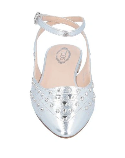 Tod's Ballet Flats In Silver