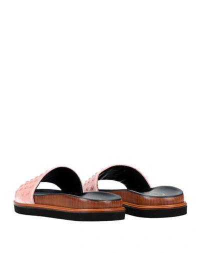 Shop Tod's Woman Sandals Pastel Pink Size 6 Viscose, Cupro
