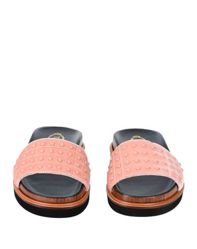 Shop Tod's Woman Sandals Pastel Pink Size 6 Viscose, Cupro
