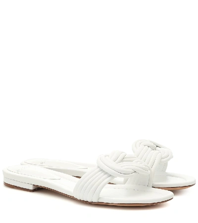 Shop Alexandre Birman Sue Leather Sandals In White
