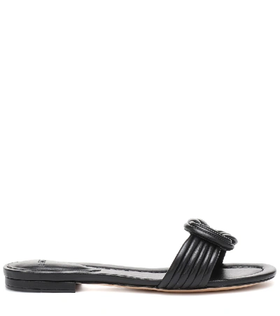 Shop Alexandre Birman Sue Leather Sandals In Black