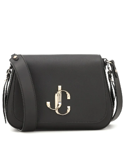 Shop Jimmy Choo Varenne/xb Leather Crossbody Bag In Black