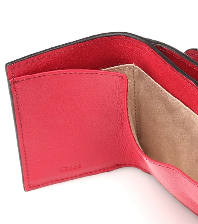Shop Chloé C Leather Wallet In Red