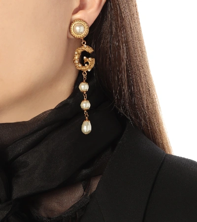 Shop Dolce & Gabbana Clip-on Drop Earrings In Gold