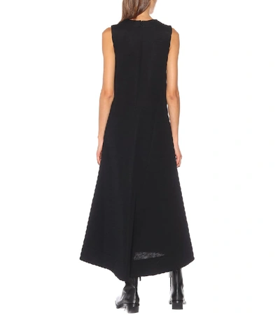 Shop Jil Sander Wool-blend Midi Dress In Black