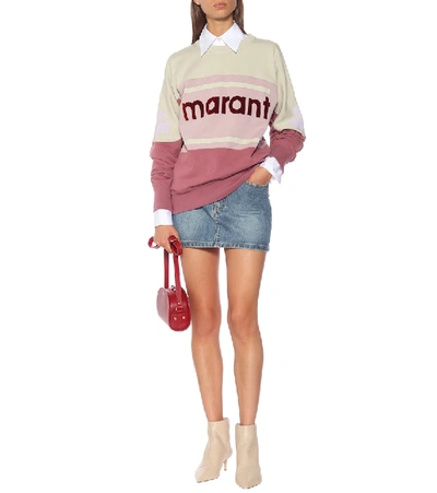 Shop Isabel Marant Étoile Gallian Logo Cotton-blend Sweatshirt In Purple