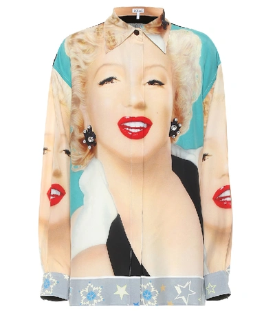 Shop Loewe Marilyn Monroe Printed Shirt In Blue