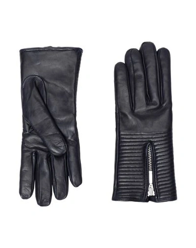 Shop 8 By Yoox Gloves In Dark Blue