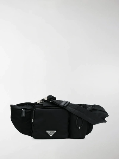 Shop Prada Technical Fabric Belt Bag In Black