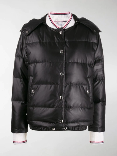 Shop Thom Browne Detachable Hood Puffer Jacket In Black