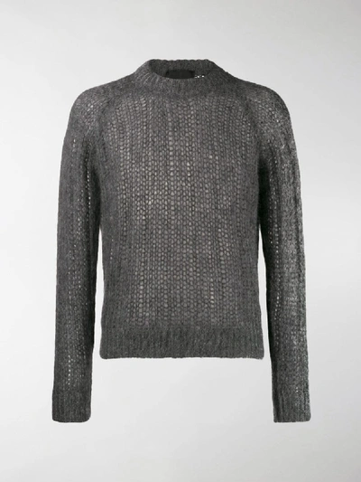 Shop Prada Knit Jumper In Grey