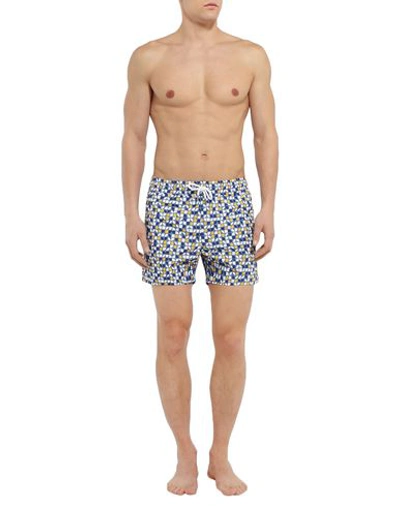 Shop Frescobol Carioca Swim Shorts In Blue