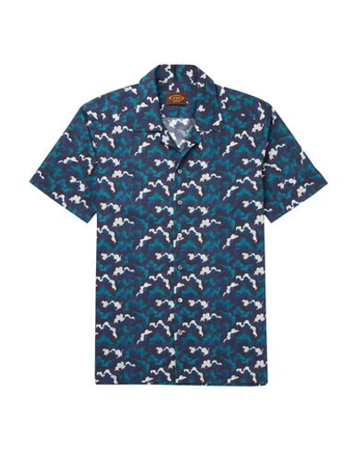 Shop Tod's Patterned Shirt In Dark Blue