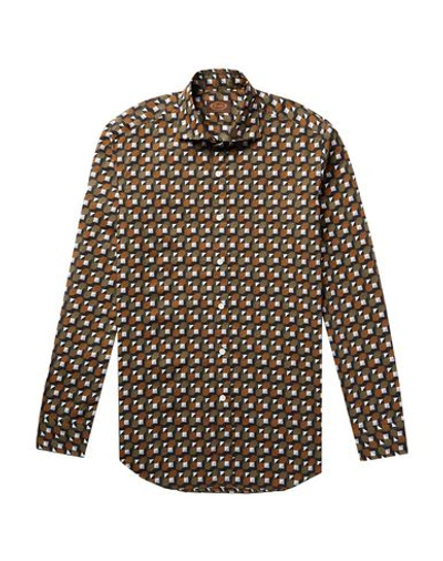 Shop Tod's Patterned Shirt In Military Green