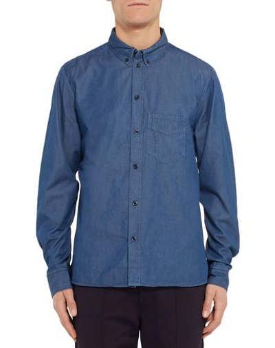 Shop Albam Denim Shirt In Blue