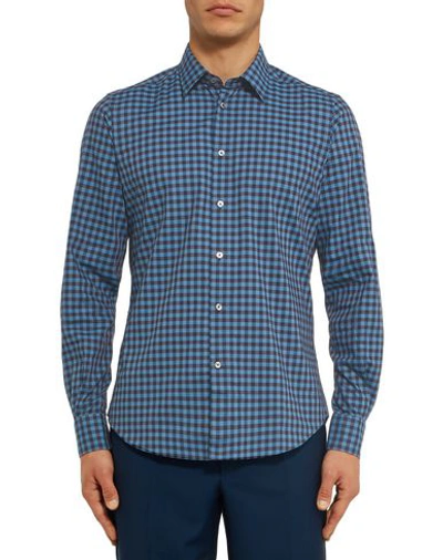 Shop Boglioli Man Shirt Blue Size 16 ½ Cotton