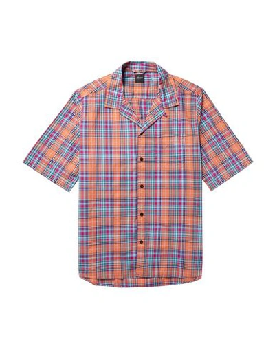 Shop Albam Checked Shirt In Orange