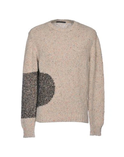 Shop Daniele Alessandrini Man Sweater Beige Size 42 Wool, Synthetic Fibers, Acrylic, Cotton, Silk