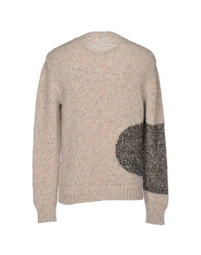 Shop Daniele Alessandrini Man Sweater Beige Size 42 Wool, Synthetic Fibers, Acrylic, Cotton, Silk