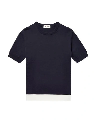 Shop Aloye T-shirt In Dark Blue