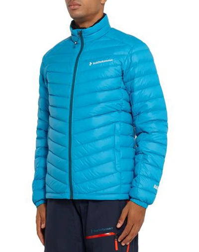 Shop Peak Performance Down Jacket In Turquoise