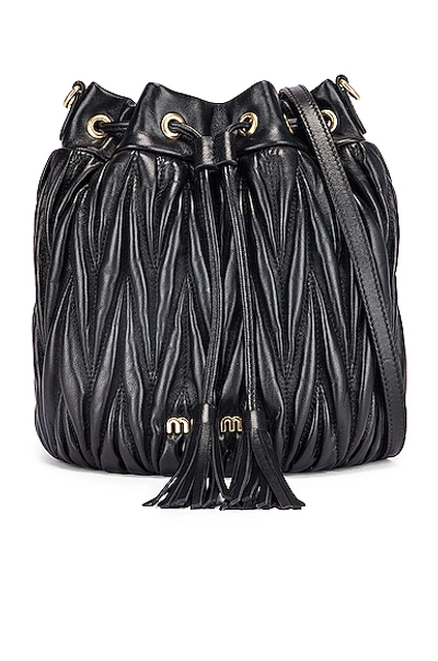 Shop Miu Miu Quilted Bucket Bag In Black