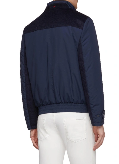 Shop Isaia Fleece Panel Storm Jacket