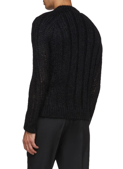 Shop Prada Mohair Blend Open Knit Cardigan