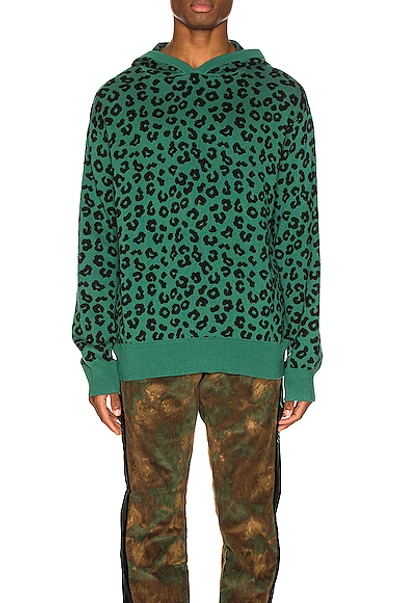 Shop Just Don Jungle Leopard Sweater Hoodie In Green