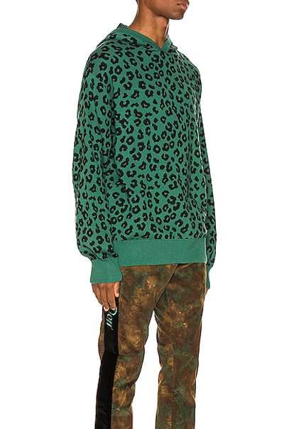 Shop Just Don Jungle Leopard Sweater Hoodie In Green