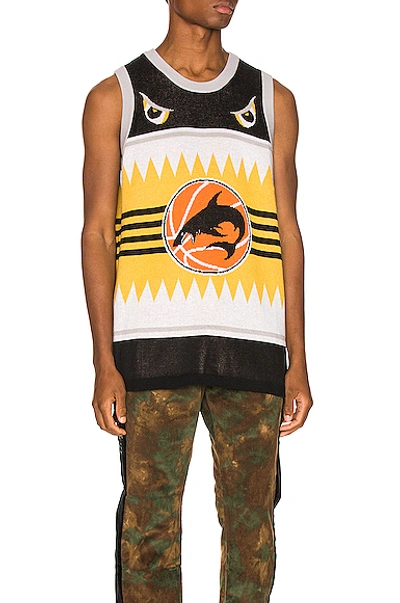 Shop Just Don Shark Basketball Jersey In Black & Yellow